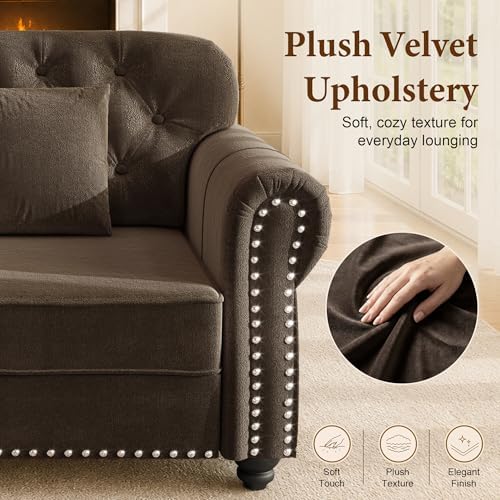 2-Piece Velvet Chesterfield Sofa Set - Image 5