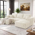 92.5" U-Shaped Boneless Modular Sectional Sofa, 3 Seater Sofa by TEKIROSE
