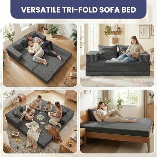 Convertible Sofa Bed, 4-in-1 Boneless Loveseat - Image 7