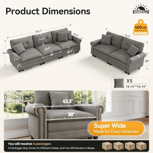 SUNSHINE VALLEY Modular Sectional Couch and Loveseat Set - Image 2