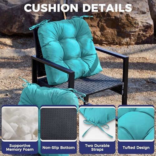 IASEAHK Outdoor Chair Cushions Set of 4, Waterproof Outdoor Seat Cushions - Image 3