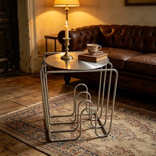 Chrome Side Table, Modern Metal Side Table - Image 3