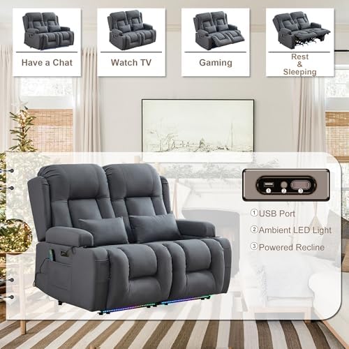 TUNYI Power Loveseat Recliner Sofa - Image 4