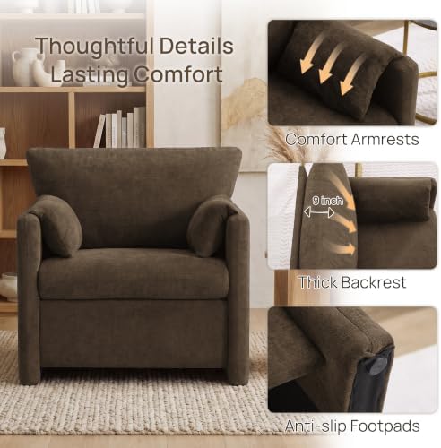 Oversized Accent Chair Set of 2, Comfy Reading Chair - Image 5