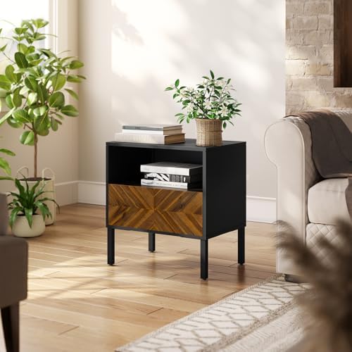 Bme Vivian Side Tables Bedroom, Solid Wood Bed Side Table, Mid Century Modern - Image 6