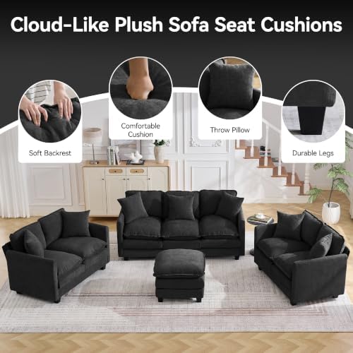 Cloud 2 Pieces Sofa Set, Single Couch Set of 2 - Image 6