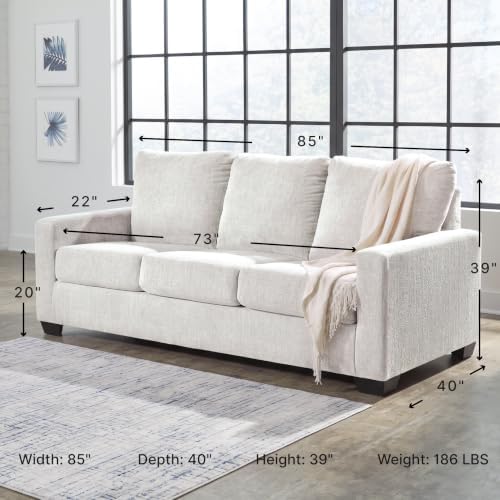 Signature Design by Ashley Queen Sleeper Sofa, Pull Out Couch, Snow White - Image 3