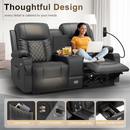 YONISEE Loveseat Recliner, Loveseat Recliner Sofa - Image 4