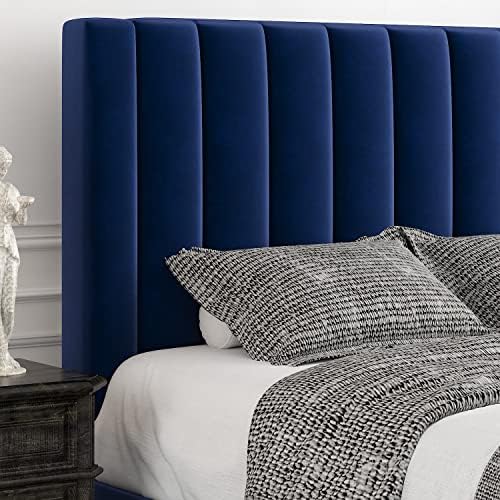 Allewie King Platform Bed Frame/Velvet Upholstered Bed Frame - Image 3