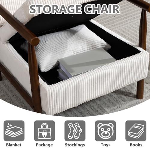 HRVEOCEI White Accent Chair - Image 4