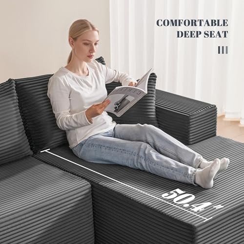 Mangodan 110” Cloud Sectional Couch, Boneless Sofa - Image 5