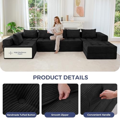 MAXYOYO 7-Seater U-Shaped Modular Sectional Sofa Couch - Image 5
