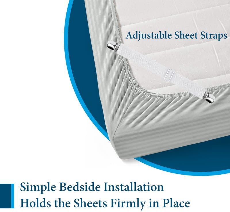 800 Series 100% Egyptian Cotton Sleeper Sofa Bed Sheet Set Stripe Full Size - Image 6