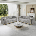 2-Piece 84.6" Velvet Sofa Set, Chesterfield Tufted by DAMAIFROMFURNITURE