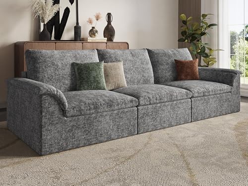 EASE MOOSE 115" 3 Seater Sectional Sofa, Boneless Couches by EASEMOOSE