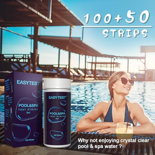 EASYTEST 150Pcs 3-Way Hot Tub, Spa and Pool Test Strips - Image 2
