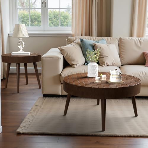SUNBURY Coffee Table Set, Morden Round Coffee Table Set of 2, Livingroom Table - Image 4