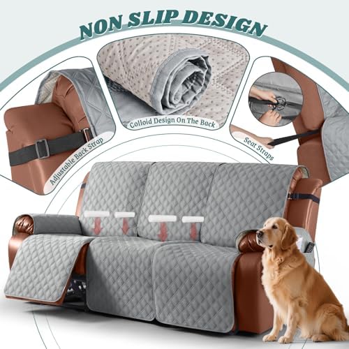 Ruaozz Waterproof Recliner Couch Covers, Non-Slip Sofa SlipCover, 3 Seater - Image 4