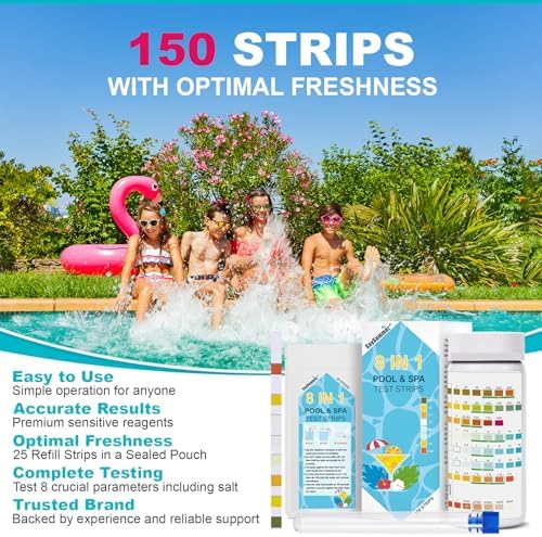 Salt-Water Pool Test Strips Kit: 150 Counts 8-in-1 - Image 4