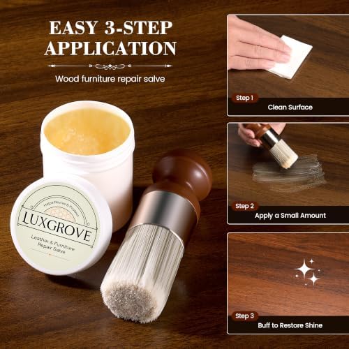 LUXGROVE® Wood & Leather Furniture Repair Salve, Conditioning Balm - Image 3