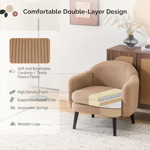 VINGLI 30.3" Wide Modern Barrel Accent Armchair - Image 3