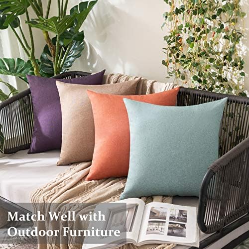 MIULEE Decorative Outdoor Pillow Covers Waterproof 16x16 Teal - Image 2