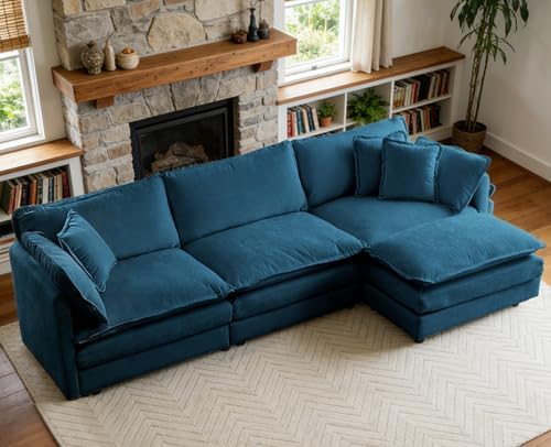 111.5” Modular Sectional Sofa, L Shaped Cloud Couch by VEPXXP