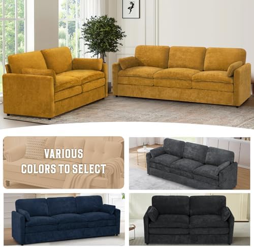 Comfy Chenille Sofa Set with Well-Filled Pillows - Image 7