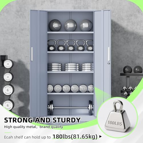 INTERGREAT Metal Storage Cabinet, Tall Metal Cabinet - Image 5