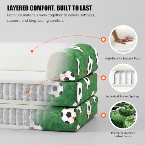 79" World Cup Soccer Sofa Bed, Foldable Sleeper Futon Floor Sofa - Image 4