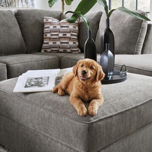 Signature Design by Ashley Putty Grey Ottoman - Image 2