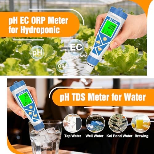 pH Chlorine Tester, 8 in 1 pH&Salt Meter Saltwater Pool Hydrogen - Image 6