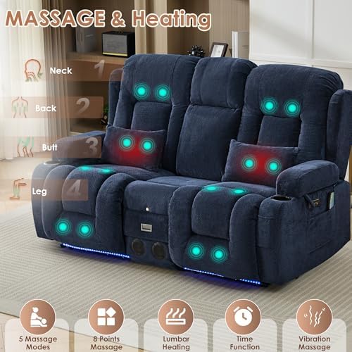 TUNYI Wall Hugger Loveseat Recliner Sofa - Image 4
