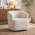 SOFTHION Swivel Accent Chair, Sherpa Teddy Barrel Chair by SofthionDesign