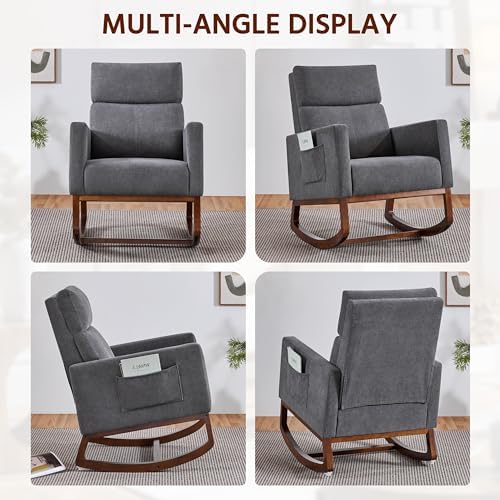 Yaheetech 28in Wide Padded High Back Glider Rocking Chair - Image 4