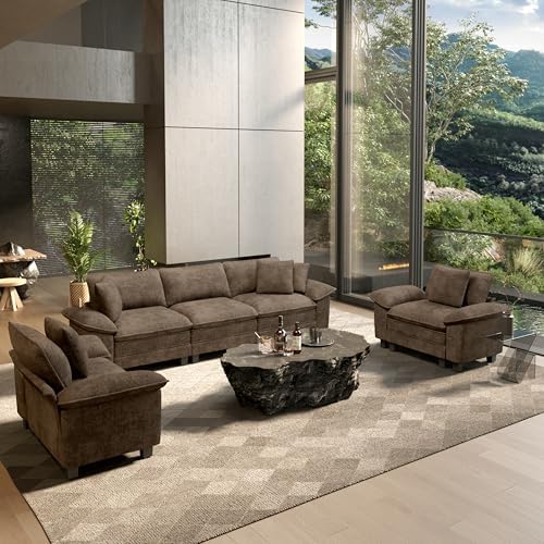 HERA'S HOUSE 3 Pieces Modular Cloud Couch and Chair Set Setional Sofa by HERASHOUSE