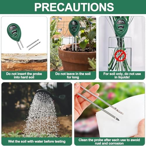 2 Pack Soil Tester, 3-in-1 Plant Moisture Meter Light & PH Tester - Image 6