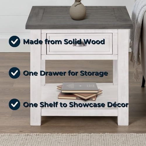 Martin Svensson Home Monterey Solid Wood End Table White - Image 4