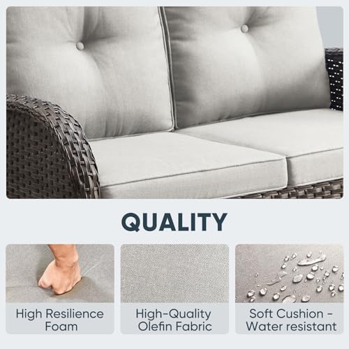 Belord Outdoor Glider Bench Patio Loveseat - Image 4