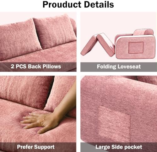 Fold Out Chair Bed, Folding Sofa Bed, 2 in 1 Convertible Sleeper Chair Bed - Image 6