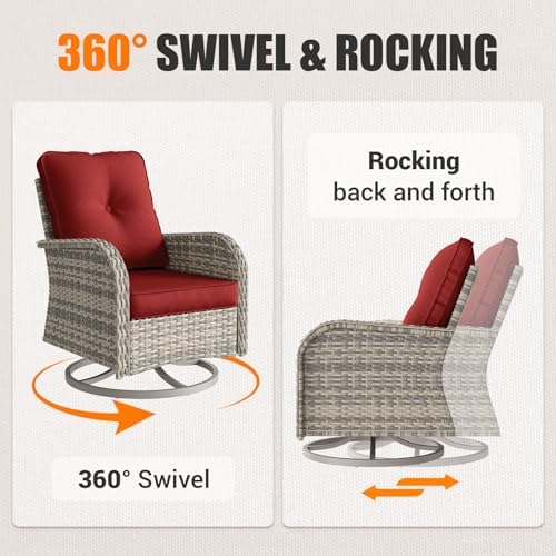 7Pcs Patio Rocking Swivel Chair - Image 3