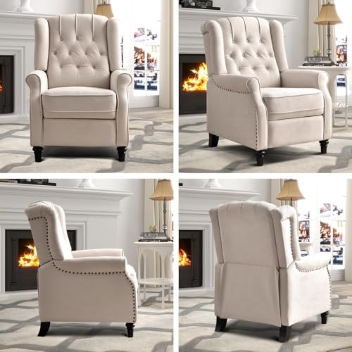 EBELLO Pushback Recliner Chair, Fabric Armchair Push Back Recliner - Image 6