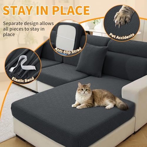 XINEAGE 1 Piece XL Stretch Couch Cushion Covers Individual Sofa Slipcovers - Image 5