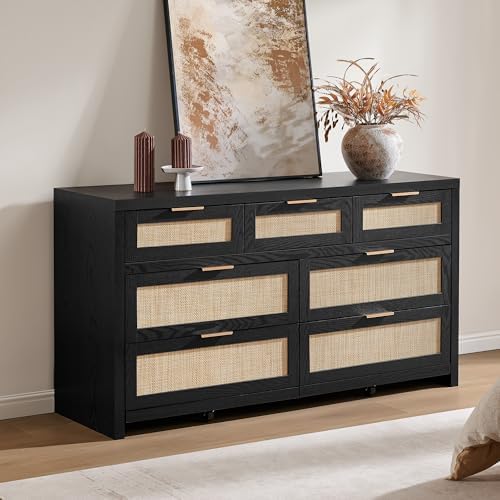 SICOTAS 7 Drawer Rattan Dresser - Image 4