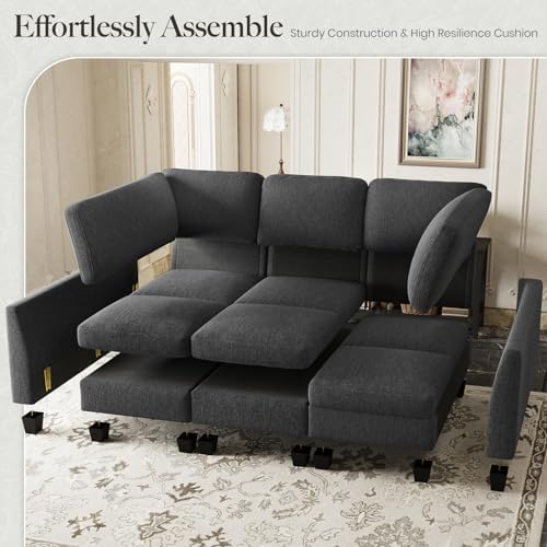 Belffin Modular Sectional Sleeper Sofa Bed - Image 7