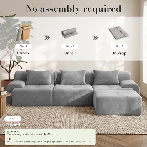 GRUSIGN 108'' Modular Boneless Sofa, Sectional Couch - Image 4