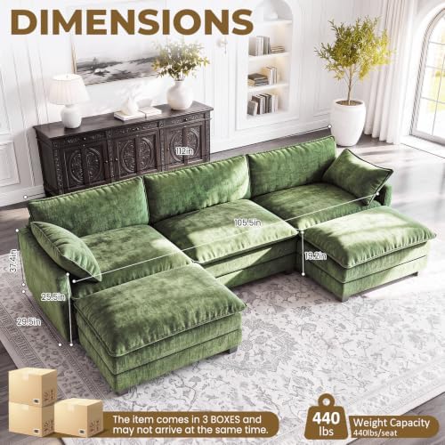 LEVELEVE 112.5" U-Shape Modular Sofa - Image 3