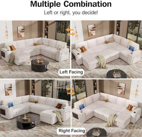 Vipbear 111" Modular Sectional Sleeper Sofa - Image 6