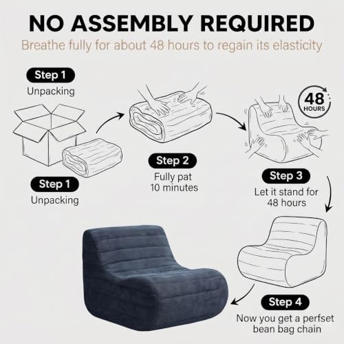 Memory Foam Bean Bag Chair - Image 3