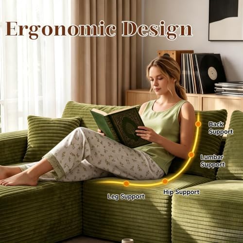 92.5" Boneless Couch, Left Facing Sectional Sofa - Image 4